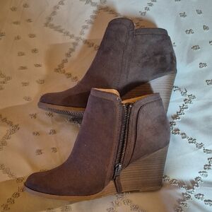 Time and Tru Chocolate Ankle Booties